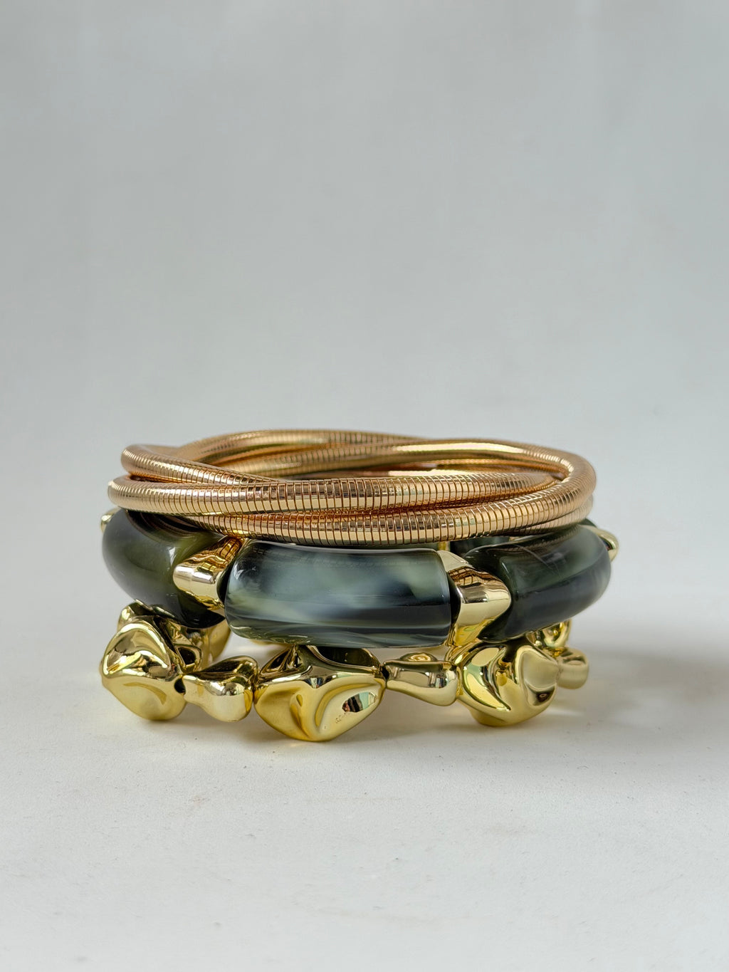 Marble Green Bracelet Stack