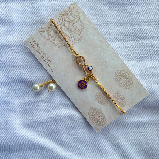 Bhabhi Bracelet Infinity With Initial Rakhi