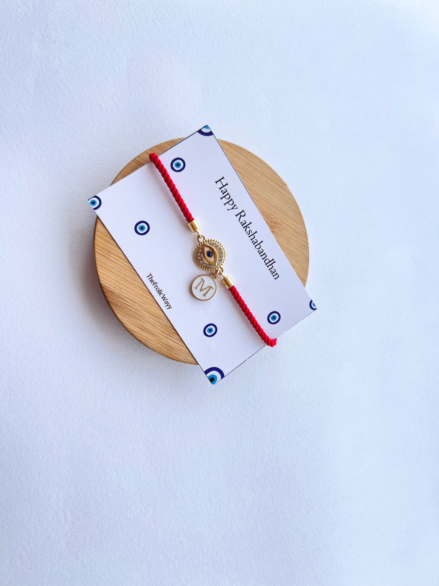 Red Evil Eye Band With Initial
