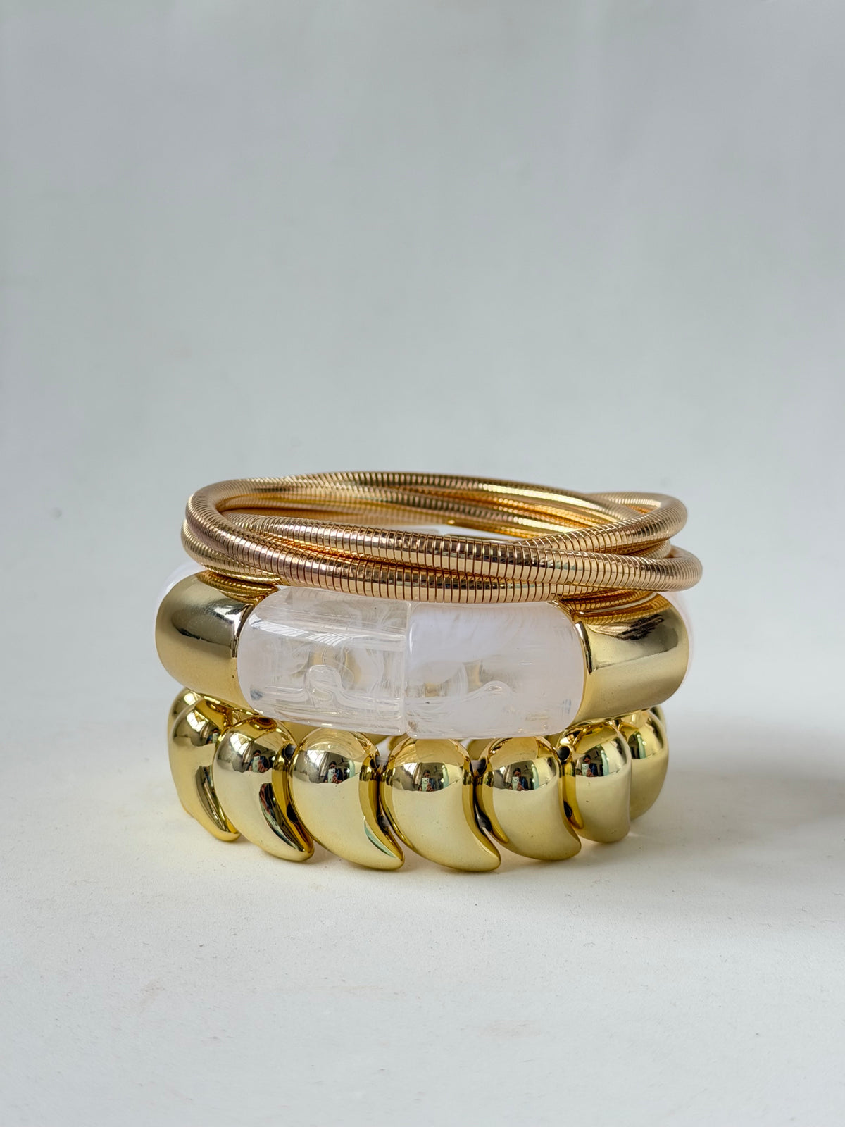 White Bracelet Stack