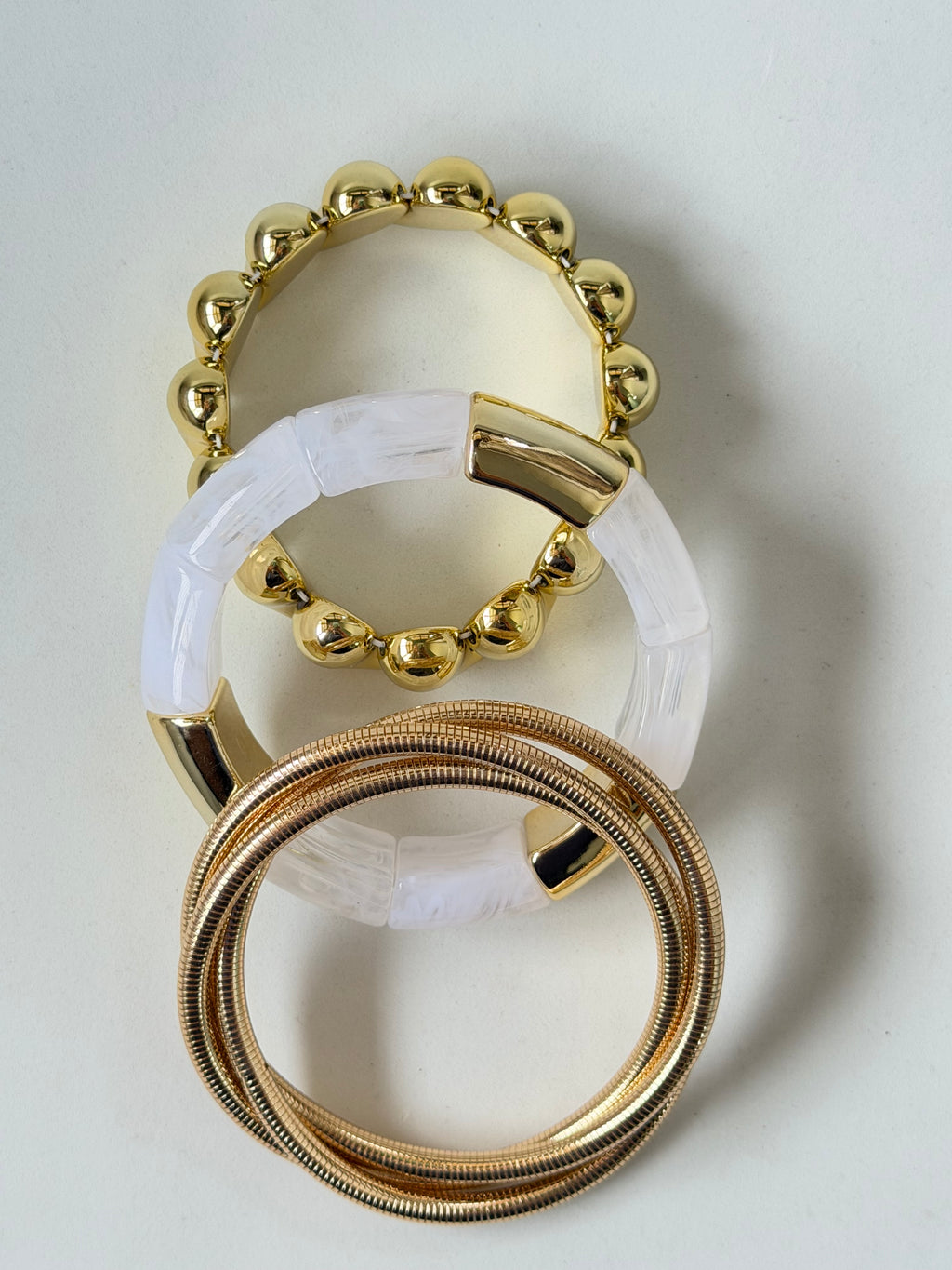 White Bracelet Stack