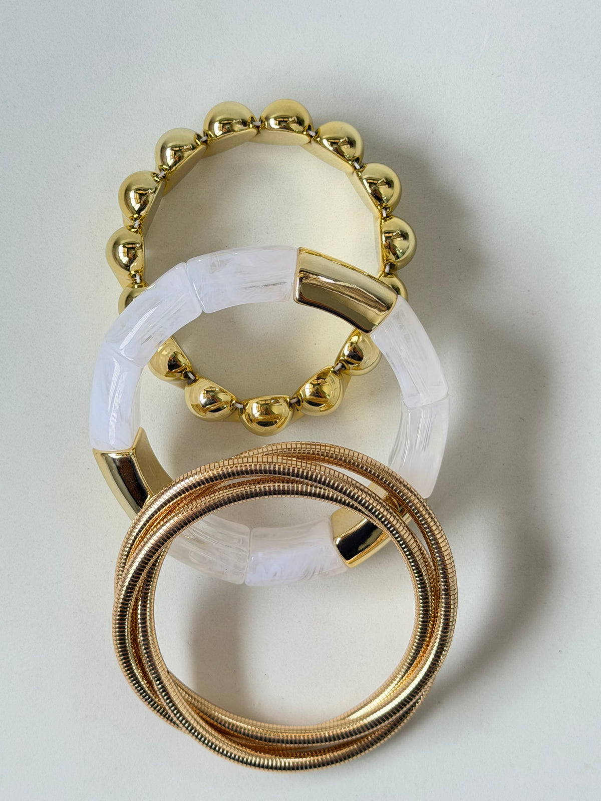 White Bracelet Stack