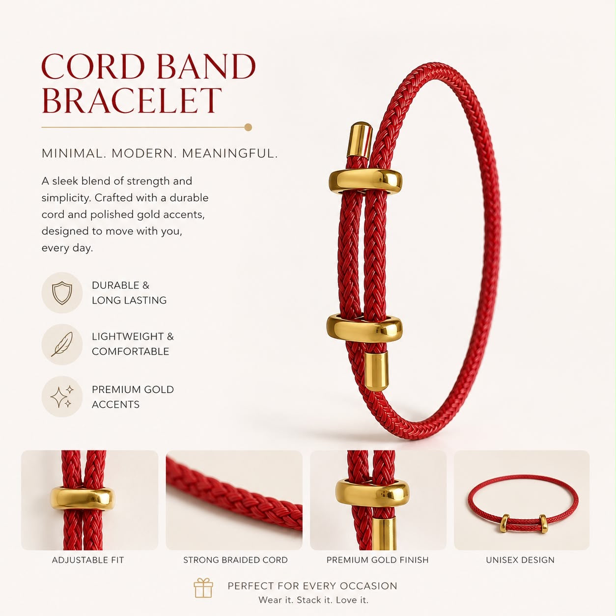 Black Cord Bracelet Band