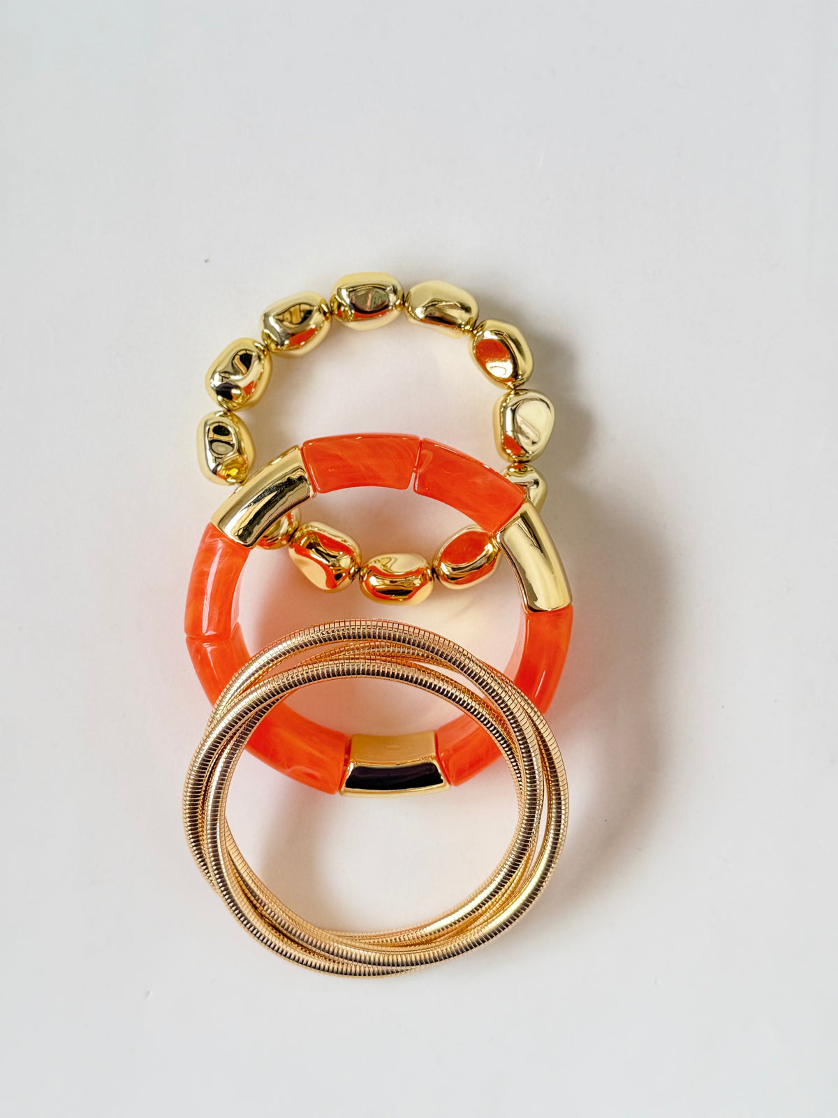 Orange Bracelet Stack