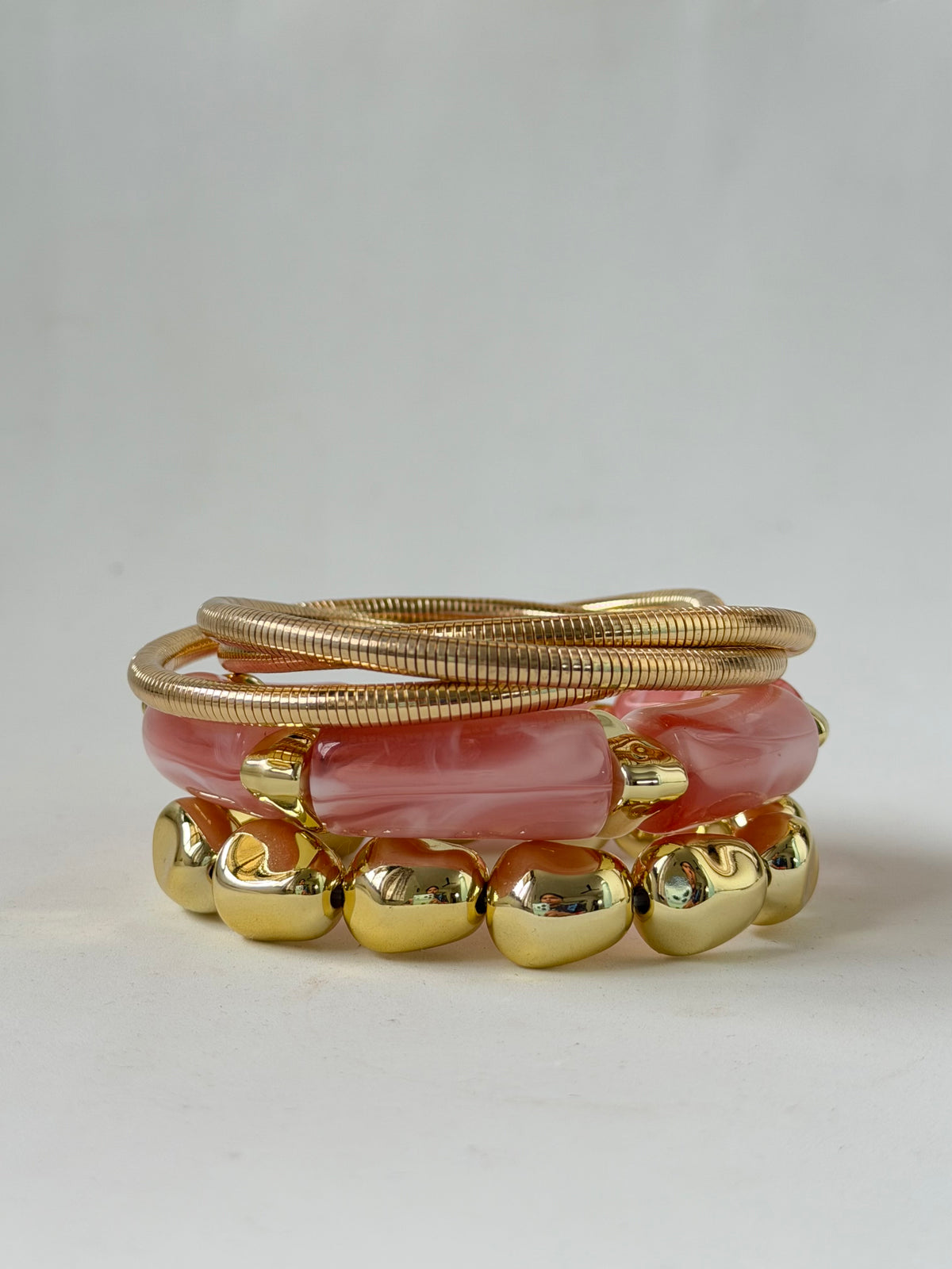 Marble Pink Bracelet Stack