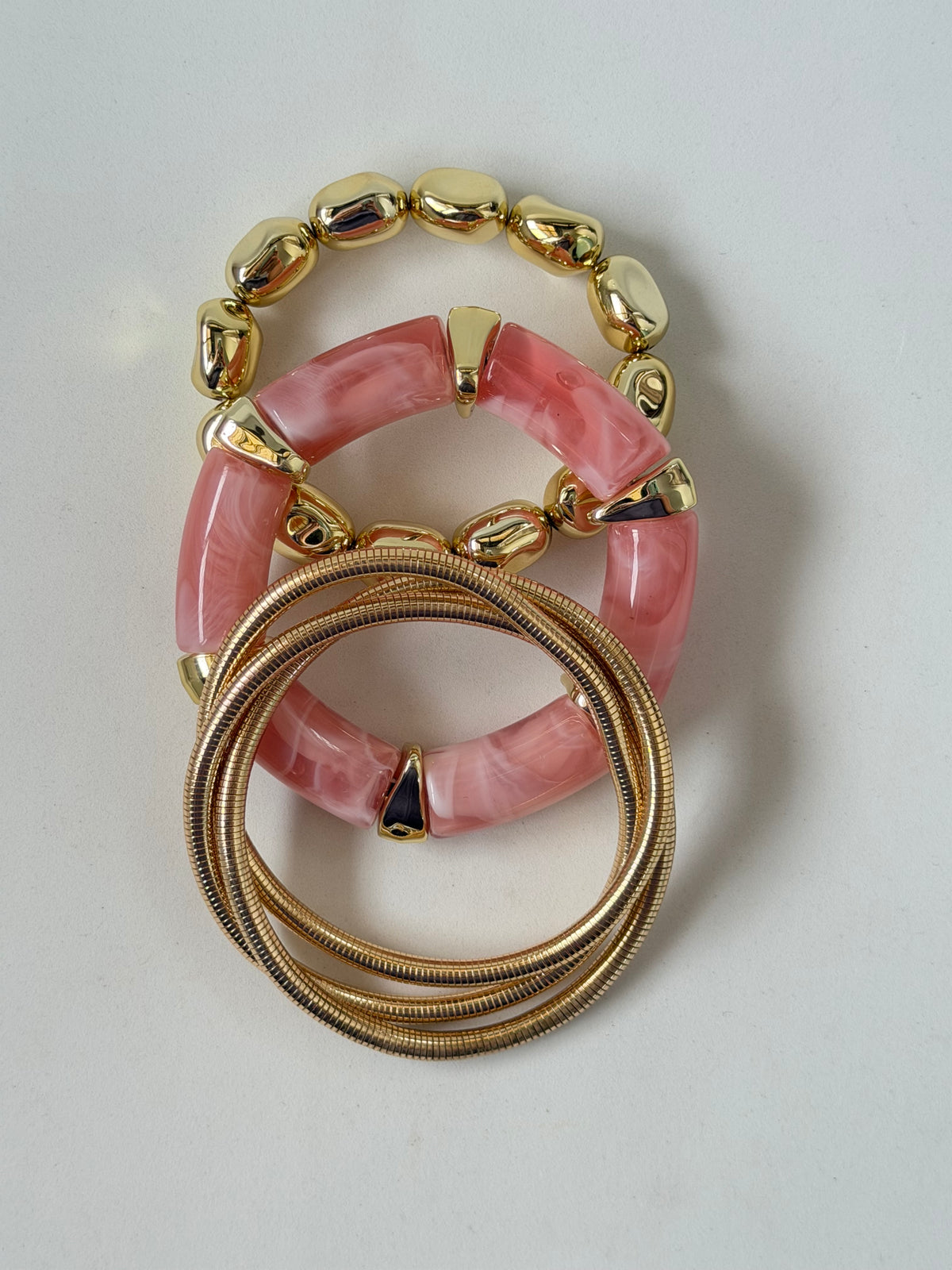 Marble Pink Bracelet Stack