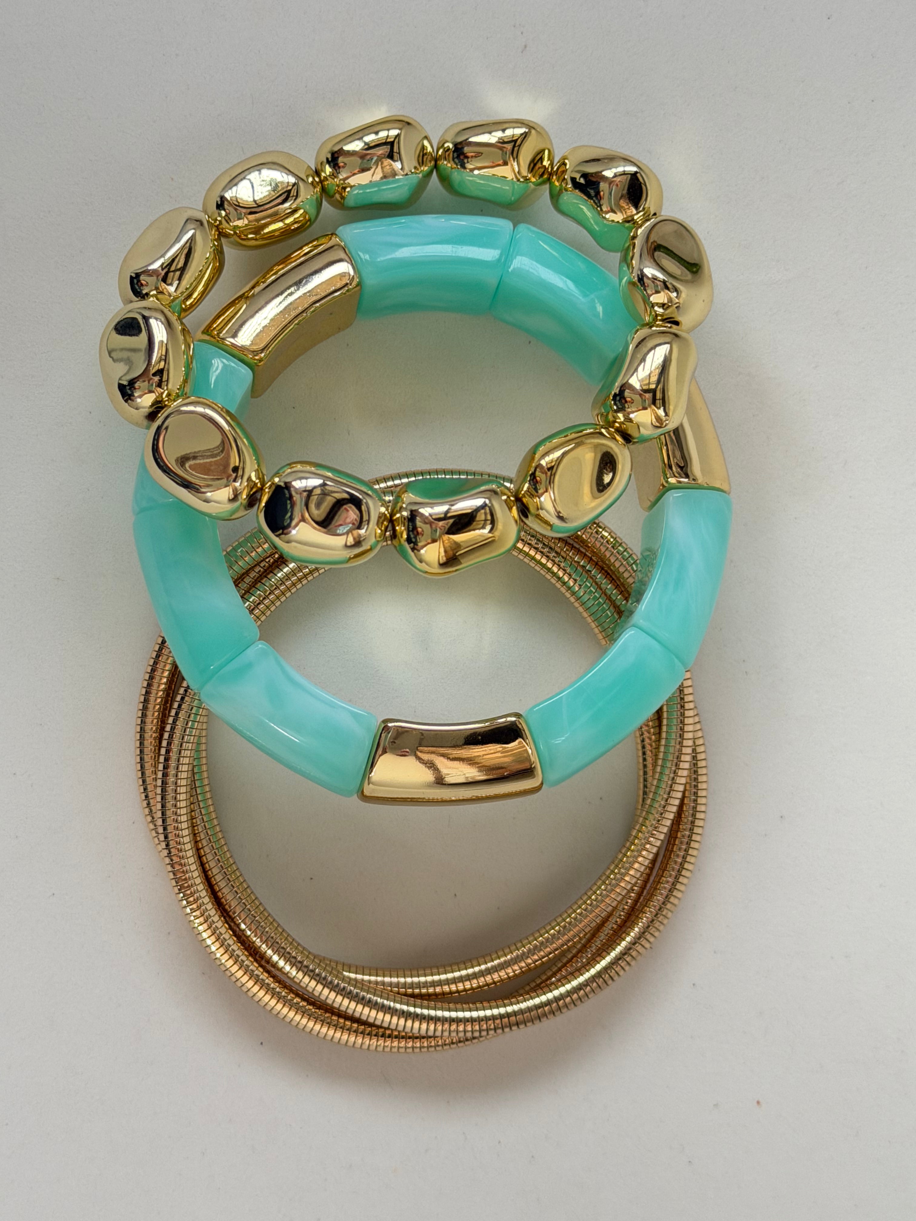 Aqua Green Bracelet Stack