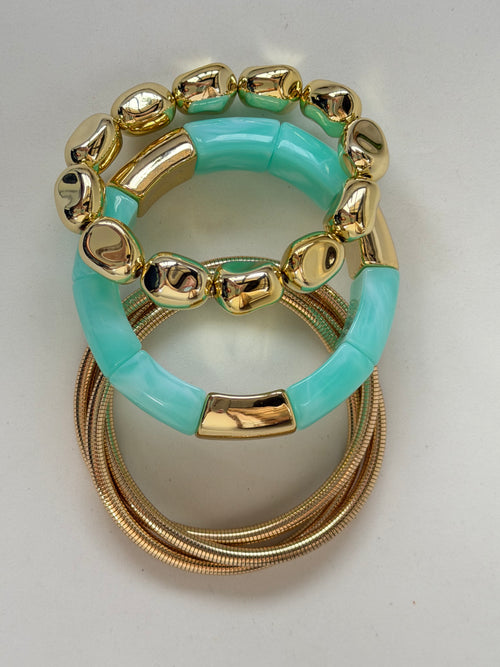 Aqua Green Bracelet Stack