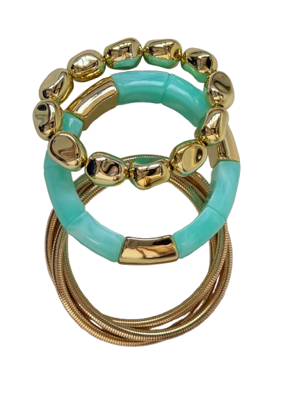 Aqua Green Bracelet Stack
